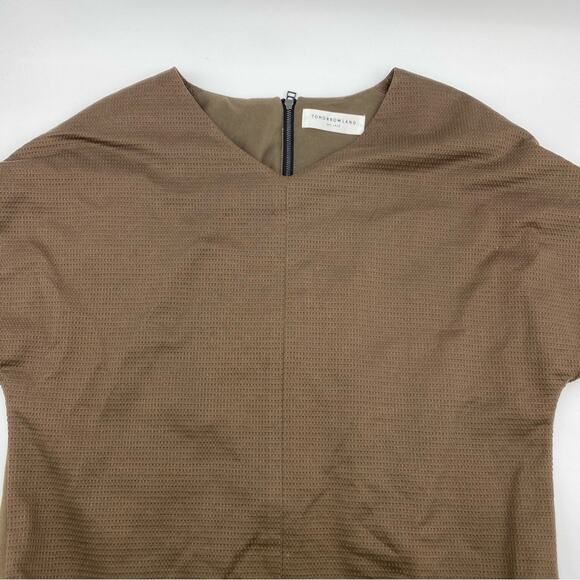 Tomorrowland Woman’s Textured Mid Length Brown Shift Dress- Medium - Picture 7 of 7